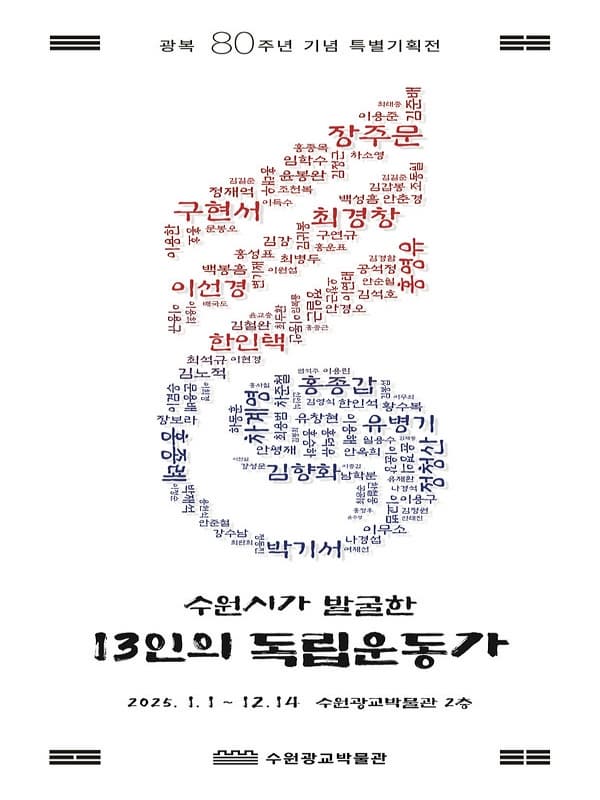 광복 80주년 기념 특별전 <수원시가 발굴한 13인의 독립운동가>