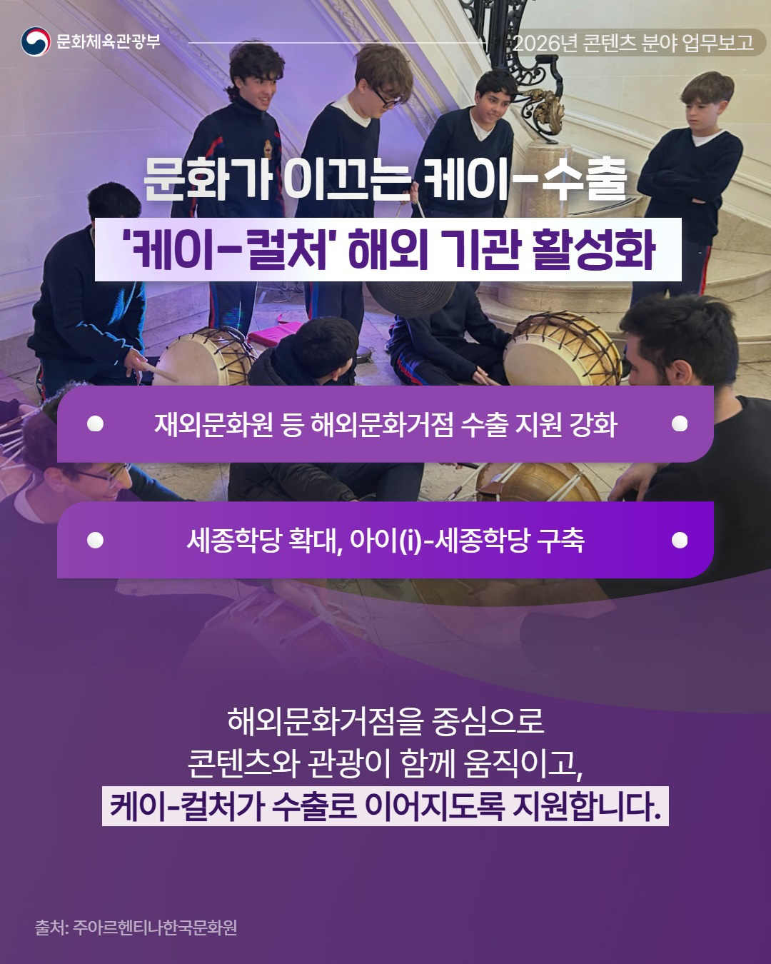 문화체육관광부 2026년 콘텐츠분야 업무보고 - 자세한 정보는 아래를 참조해주세요